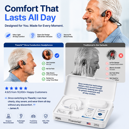 Final 2 Hours : Only Limited Stock Left🏆𝗧𝗶𝘄𝗼𝗿𝗹𝗱™ Bone Conduction Smart Hearing Headphones
